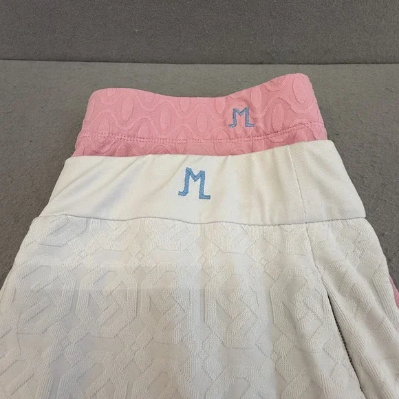 J McLaughlin Skort Lot 2 S Pleated Hem Stretch Golf Tennis Skirt Pink + White - Picture 2 of 16
